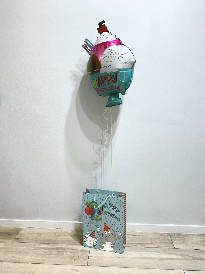 Balon foliowy lody z napisem Happy Birthday