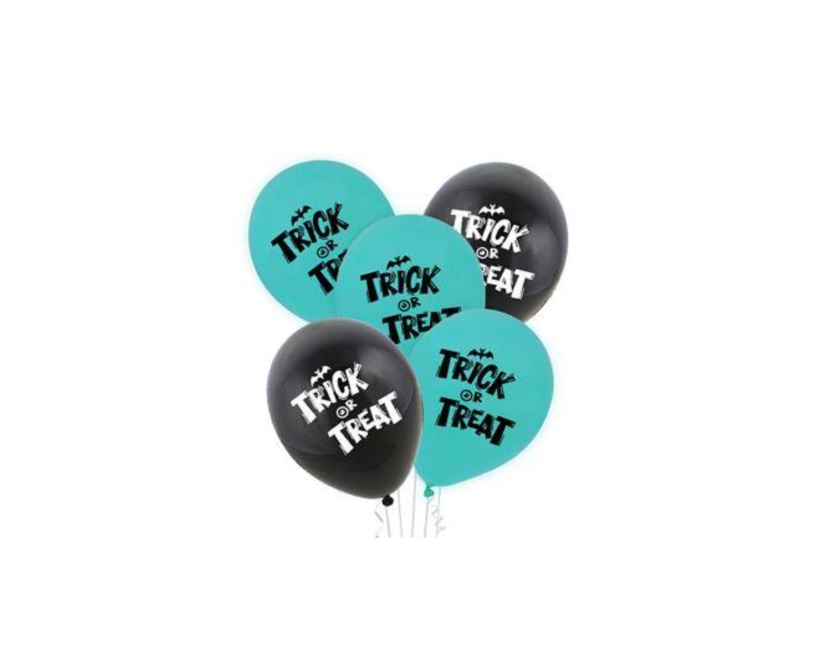 Balon halloween trick or treat z helem