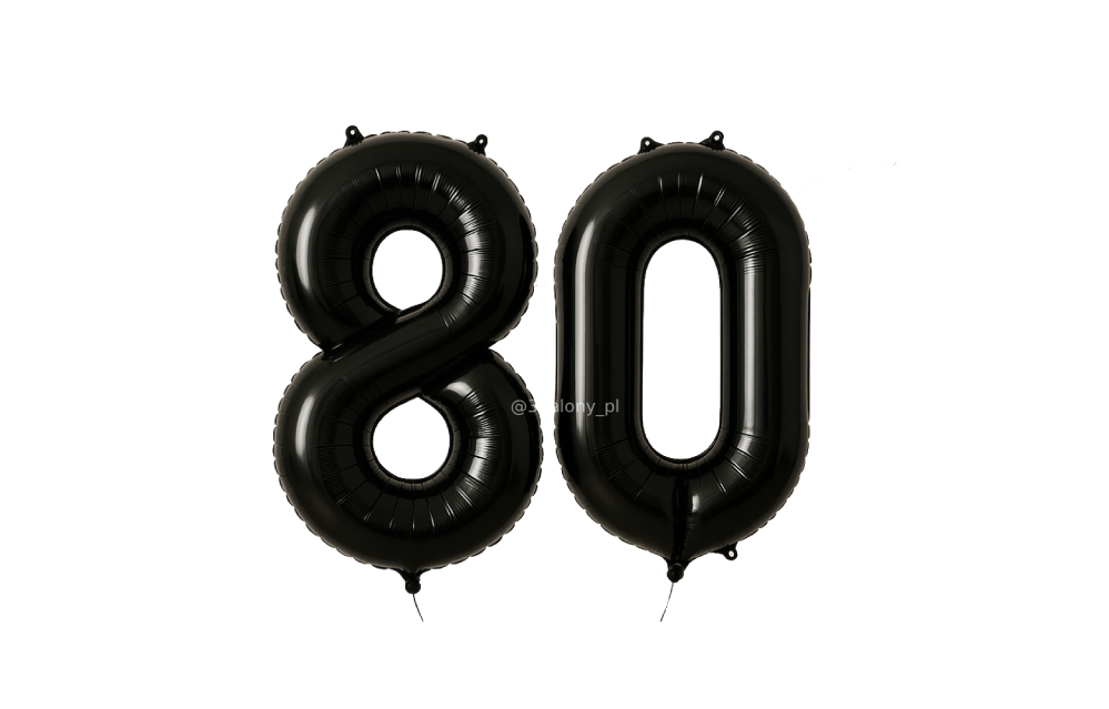 Balon cyfra 8 i 0 w czarnym kolorze
