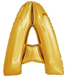 Balon foliowy litera, dowolna litera. Kolor złoty lub srebrny z helem