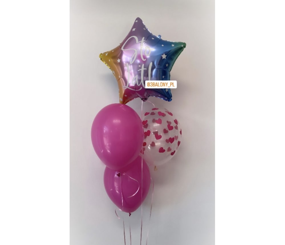 Balonowy bukiet z gwiazdką sto lat!