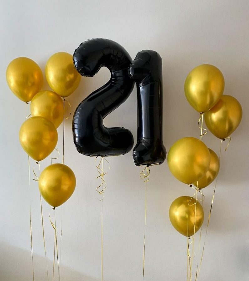 Czarno złoty zestaw balonowy