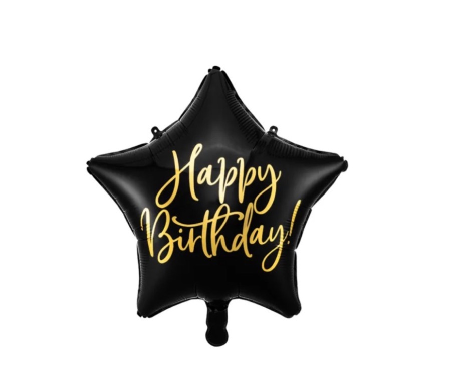 Balony foliowy w kształcie gwiazdki ze złotym napisem