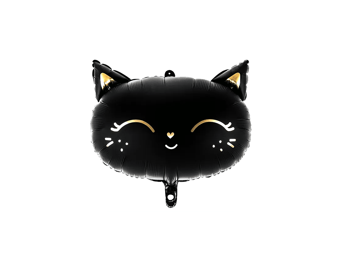 Balon foliowy czarny kotek z helem