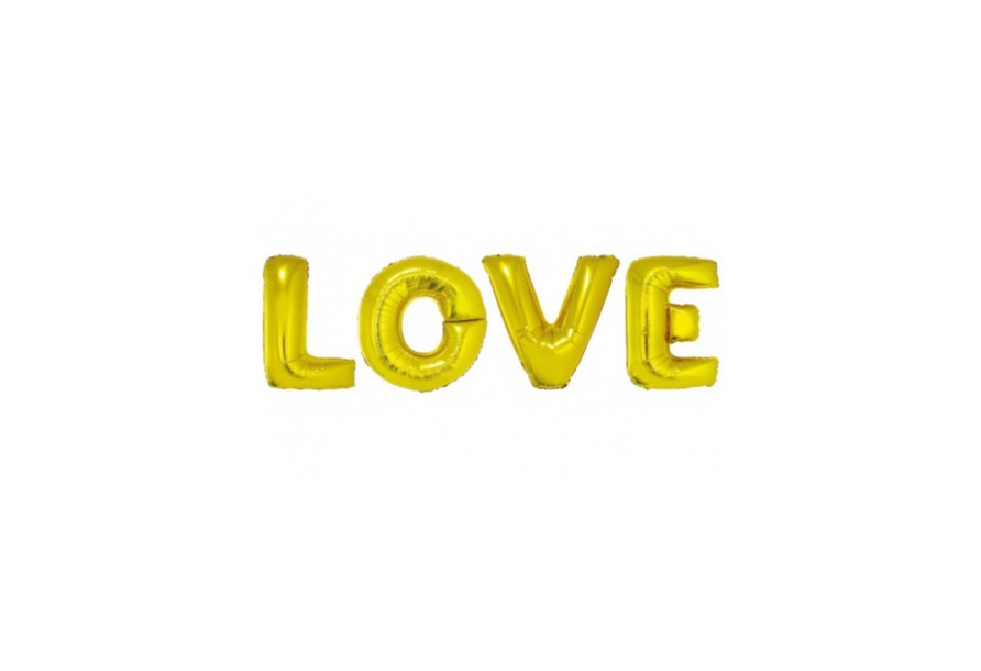 LOVE złote balony z helem