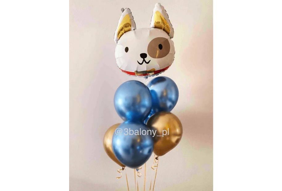 Bukiet balonów z balonem foliowym piesek