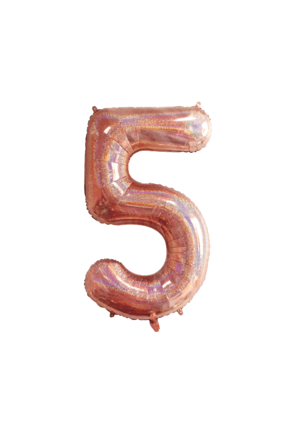 Cyfra 5 balon holograficzny
