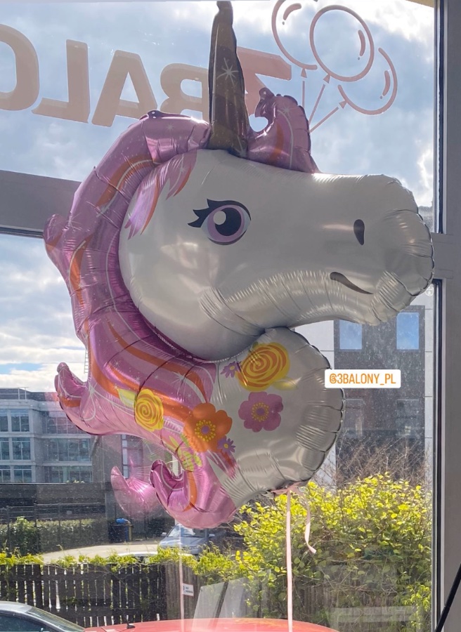Balon foliowy głowa jednorożca
