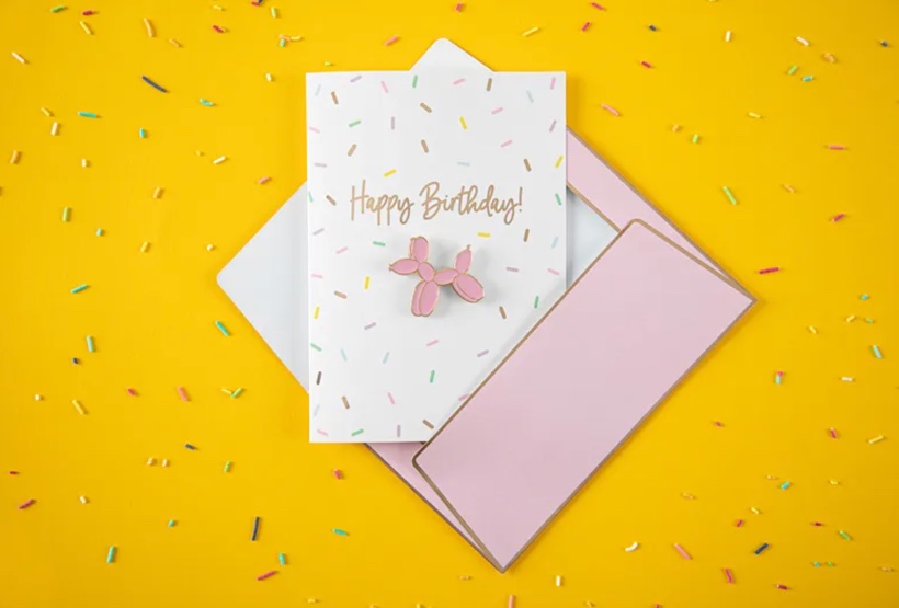 Kartka z pinem Balloon dog