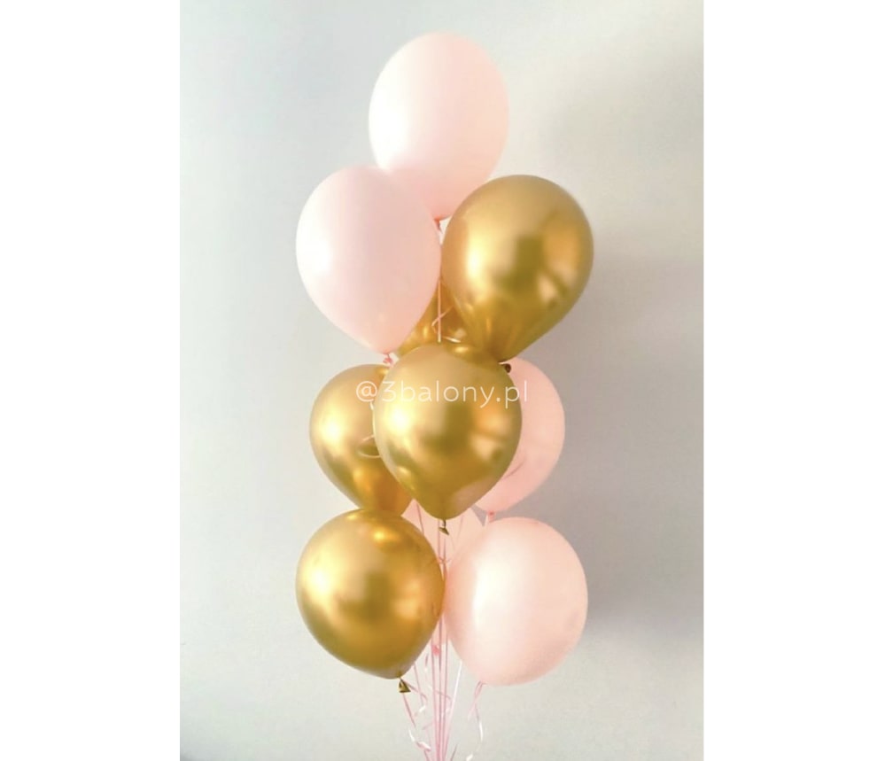 Bukiet ze złotych i różowych balonów