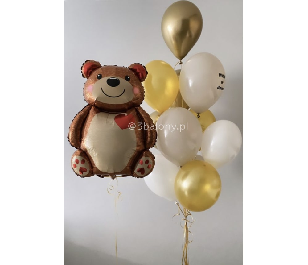 Prywatne: Bukiet balonowy z balonem w kształcie misia