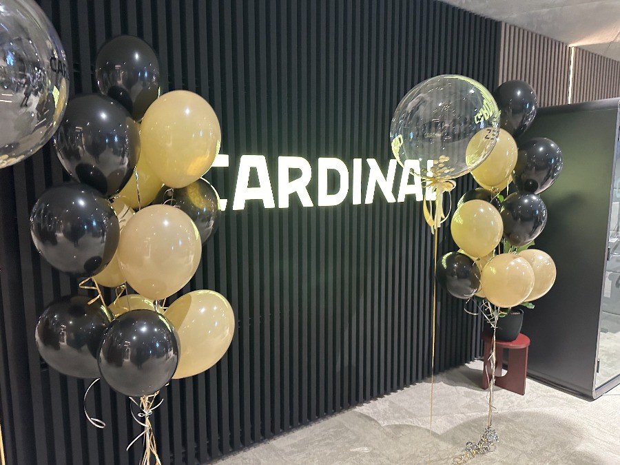 Balony na imprezy firmowe w czarno beżowych kolorach