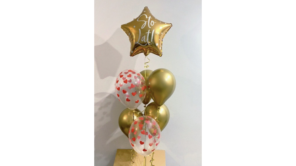 Zestaw balonów w złotym kolorze z gwiazdką