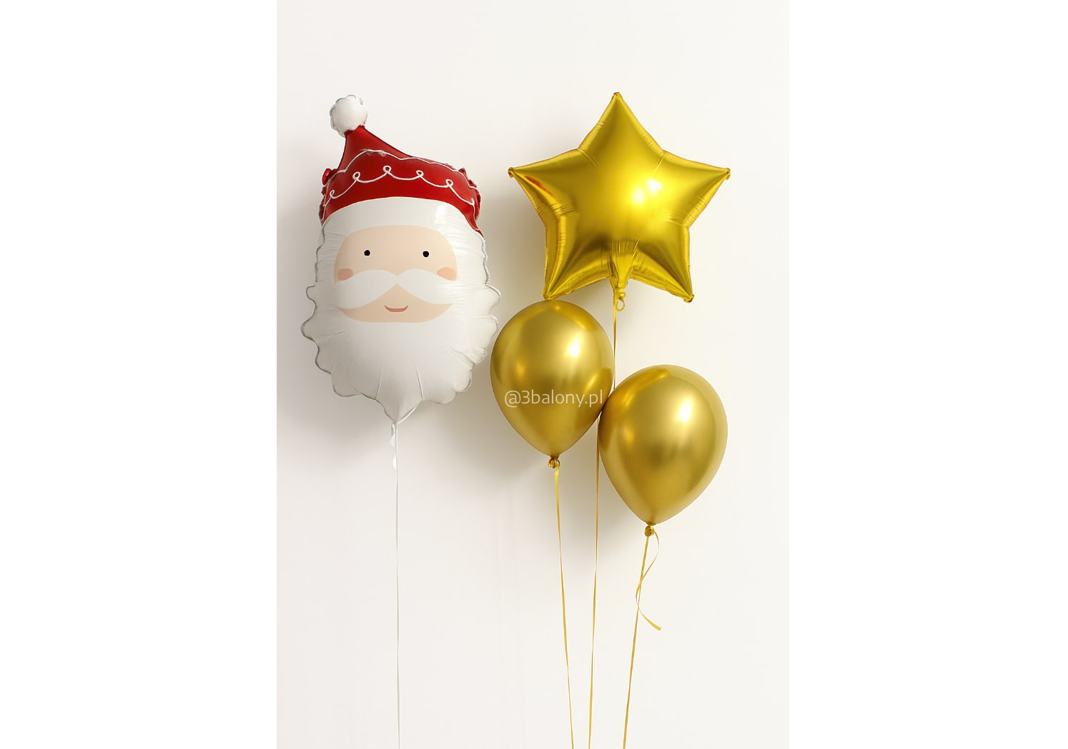 Balom Mikołaj z trzema balonami w zestawie