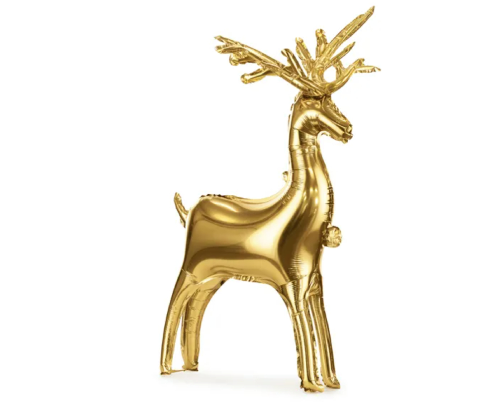 Stojący balon złoty renifer