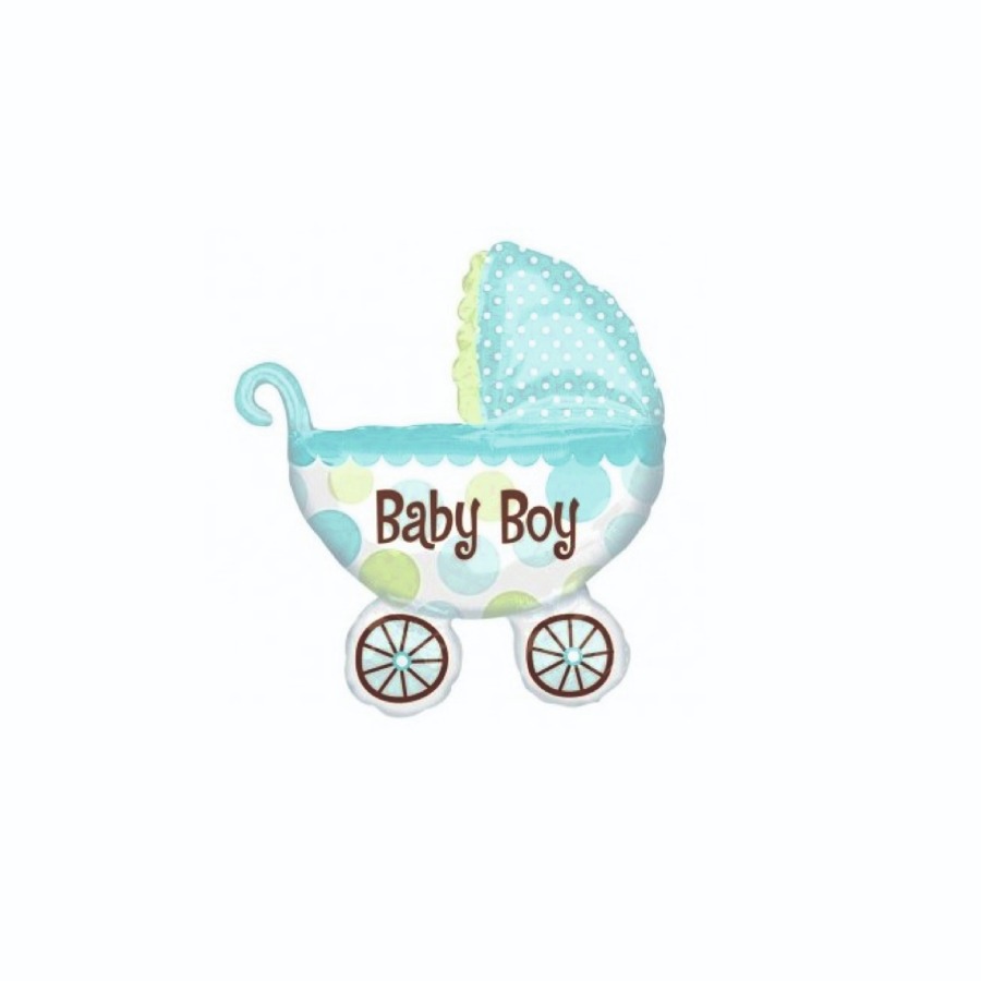 Balon wózek z napisem Baby Boy