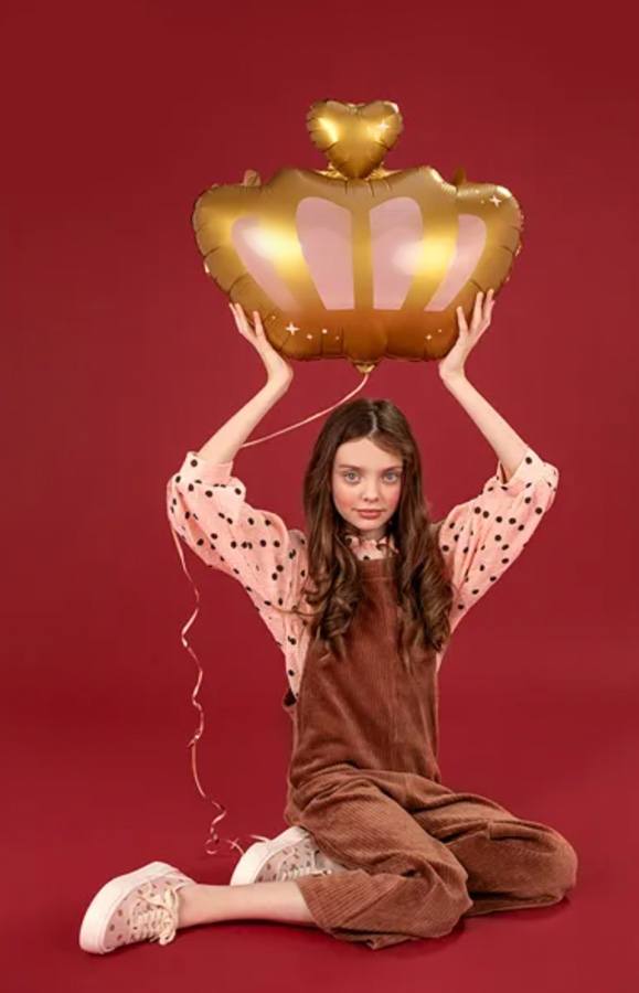 Balon foliowy złota korona 52 cm