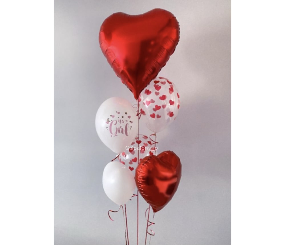 Czerwone serca na powitanie żony i córki