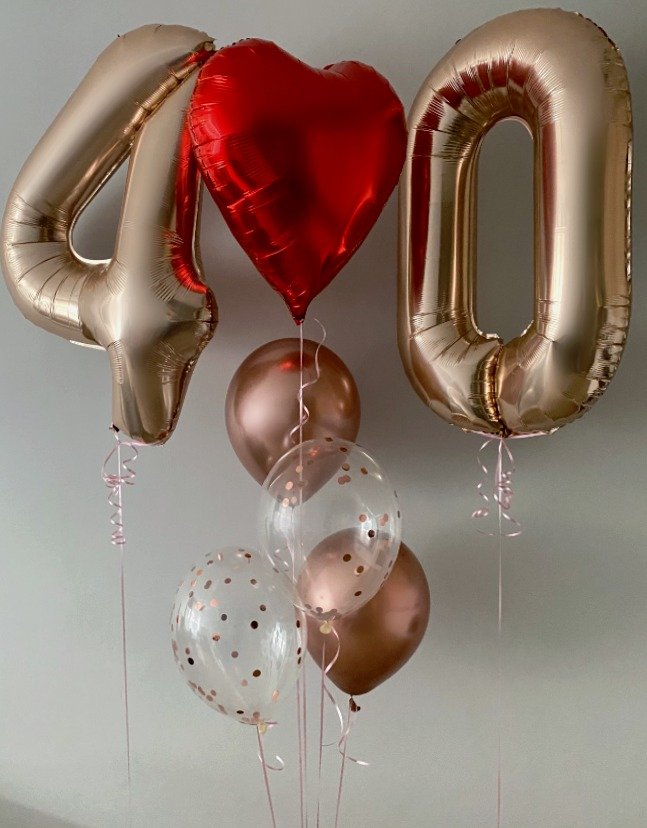 Zestaw na 40 urodziny z dużym sercem