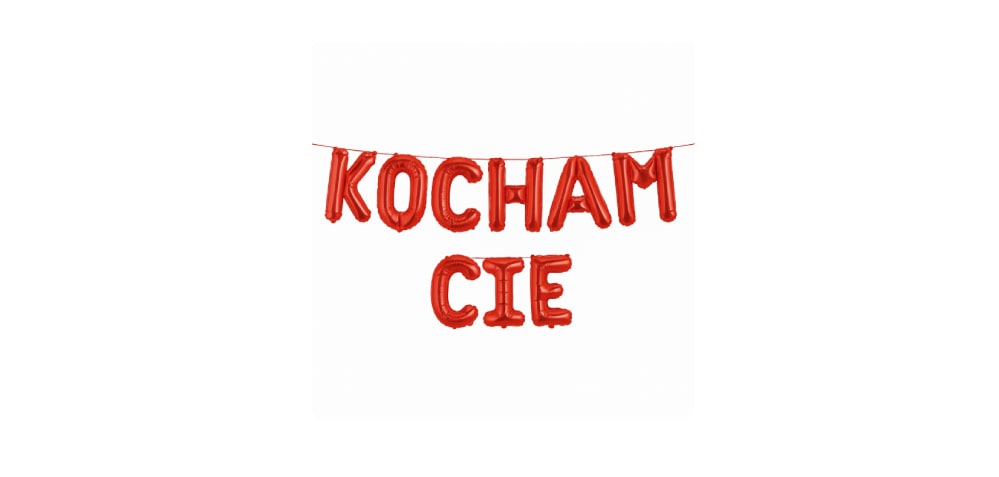 Balony foliowe literki, napis Kocham Cię