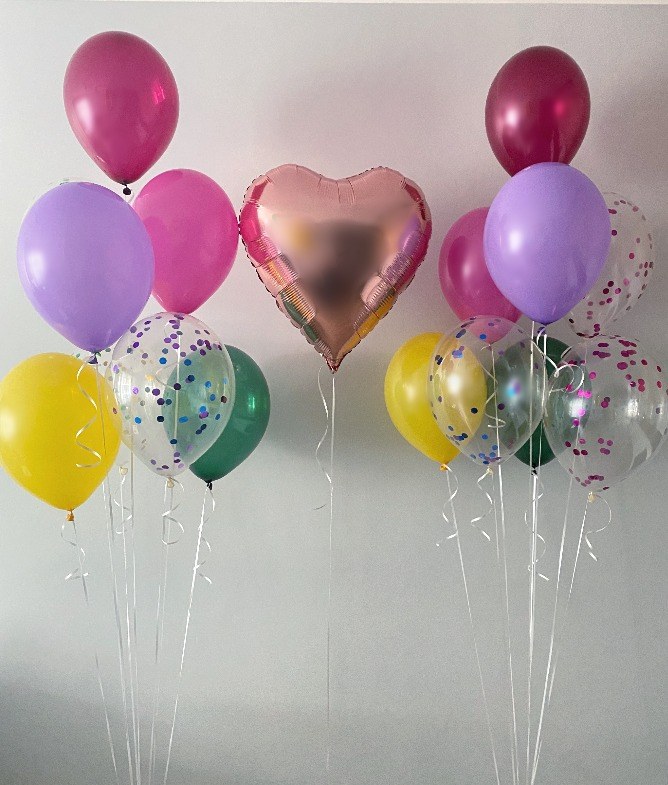 Kolorowe balony lateksowe z sercem