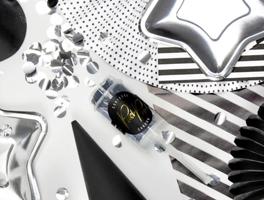 Konfetti srebrne push pop