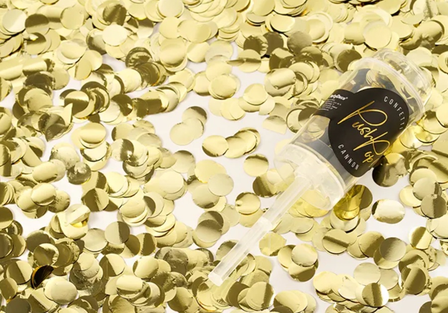 Konfetti złote z folii (push pop)