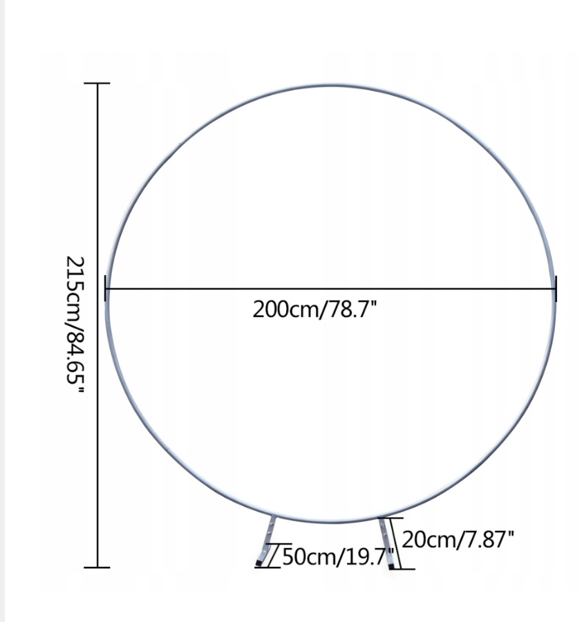 Metalowy łuk, kolor srebrny, rozmiar 2 m