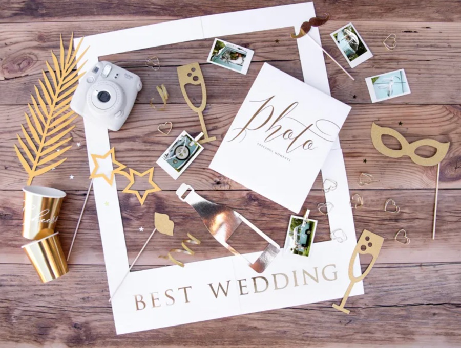 Zestaw z ramką selfie – Best Wedding