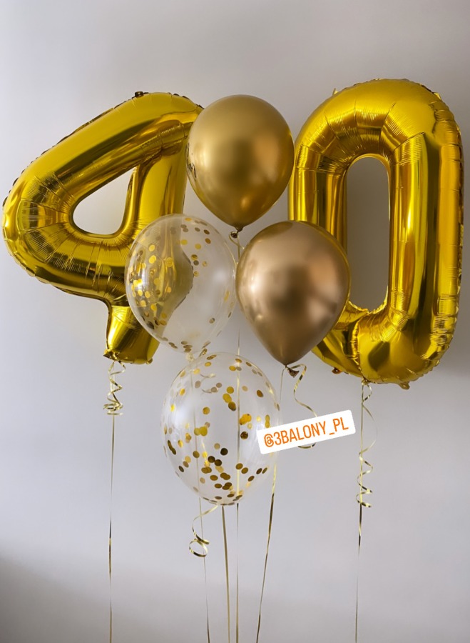 Balony cyfry 40 w bukiecie