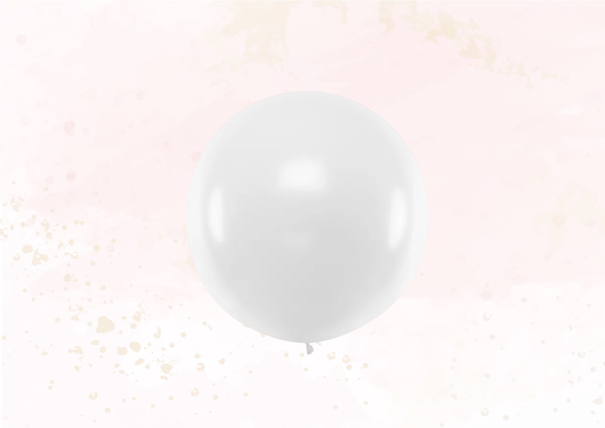 Balon biała kula 60 cm z helem