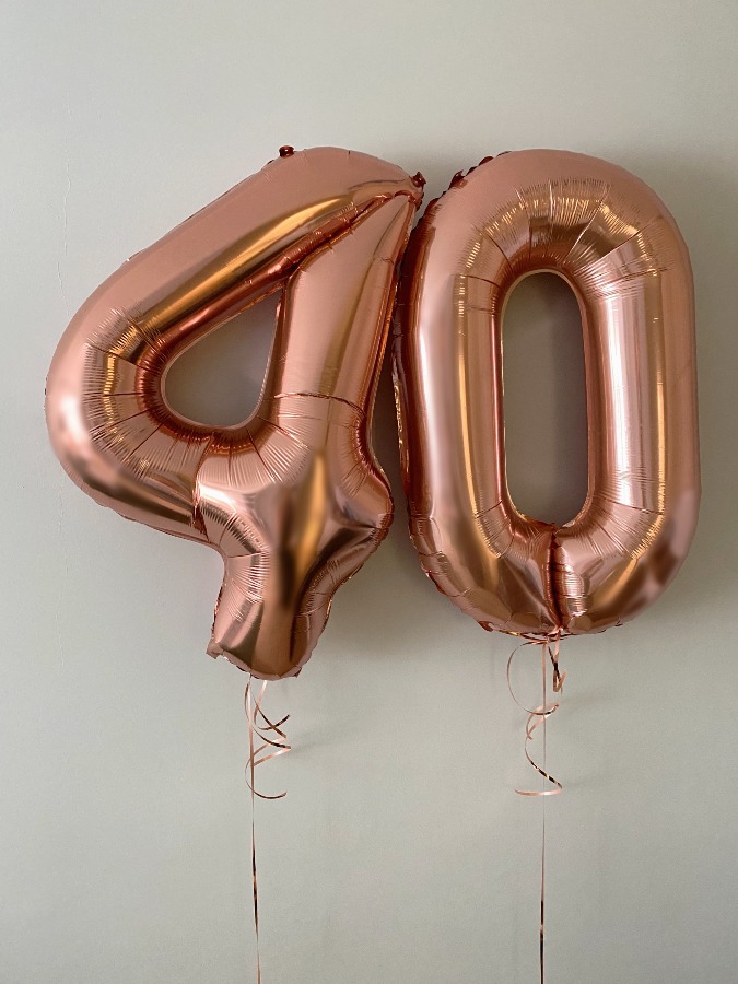 Balony cyfry 40 w kolorze goldrose