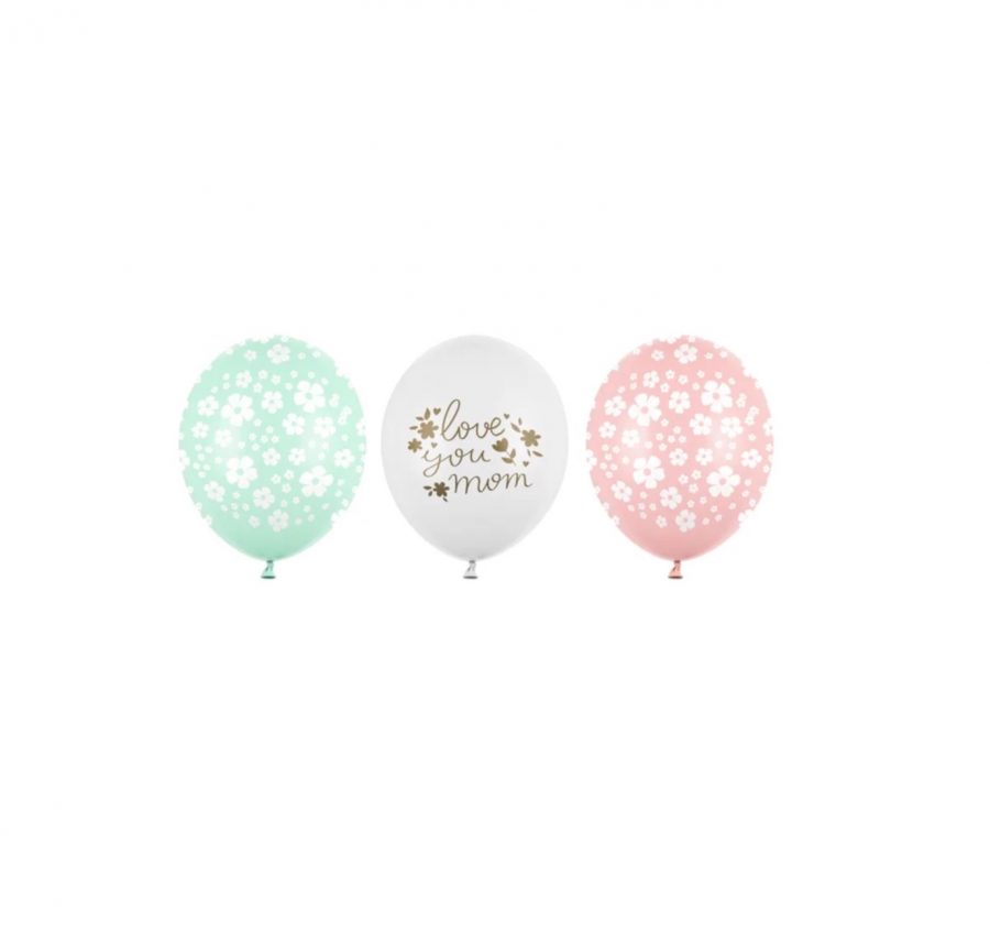 Trzy balony z helem w bukiecie dla mamy