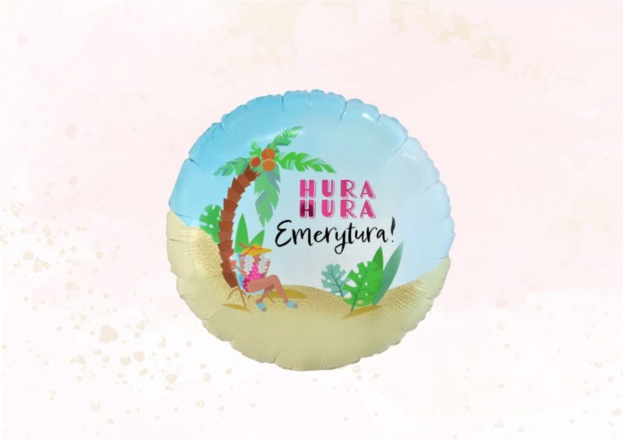 Okrągły balon foliowy HURA HURA Emerytura