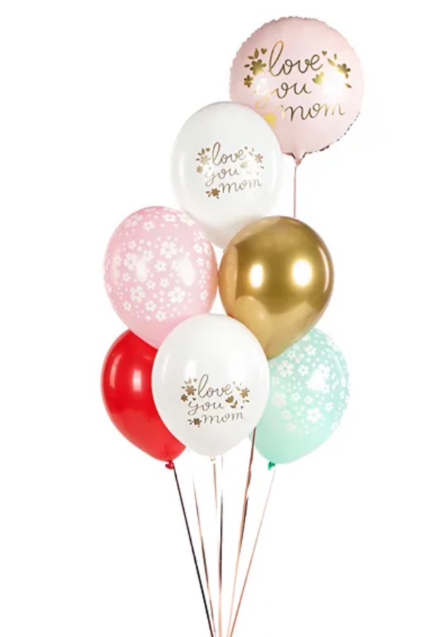 Bukiet z balonów lateksowych oraz foliowych dla mamy