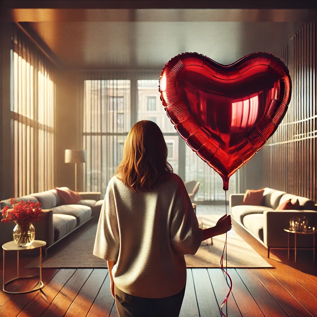 Balon serce 61 cm w czerwonym kolorze z helem