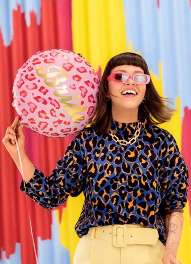 Balon foliowy bride różowy z helem