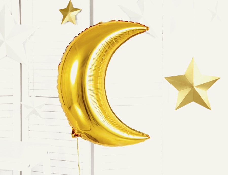 Balon złoty księżyc z helem