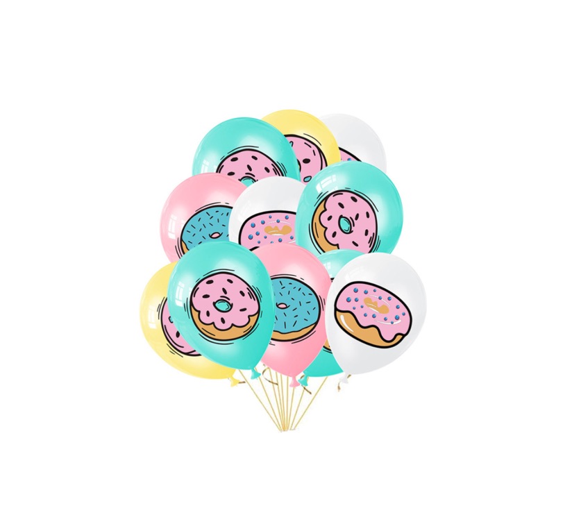 Kolorowy balon z nadrukiem pączek