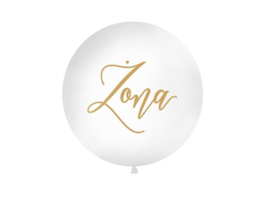 Balon kula ze złotym napisem żona z helem