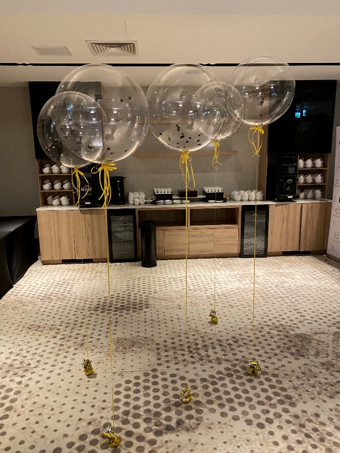 Przezroczysty balon kula z konfetti zestaw 5 szt.