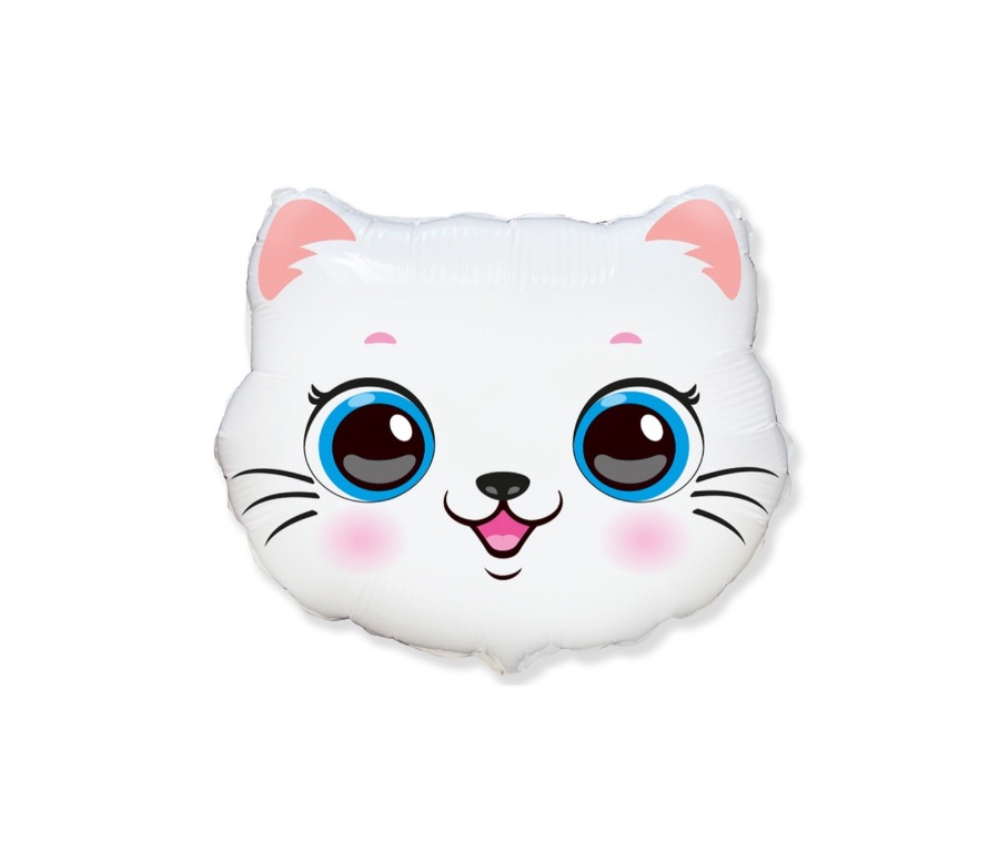Balon foliowy kotek z dużymi oczami