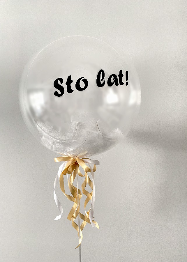 Balon z napisem sto lat z helem