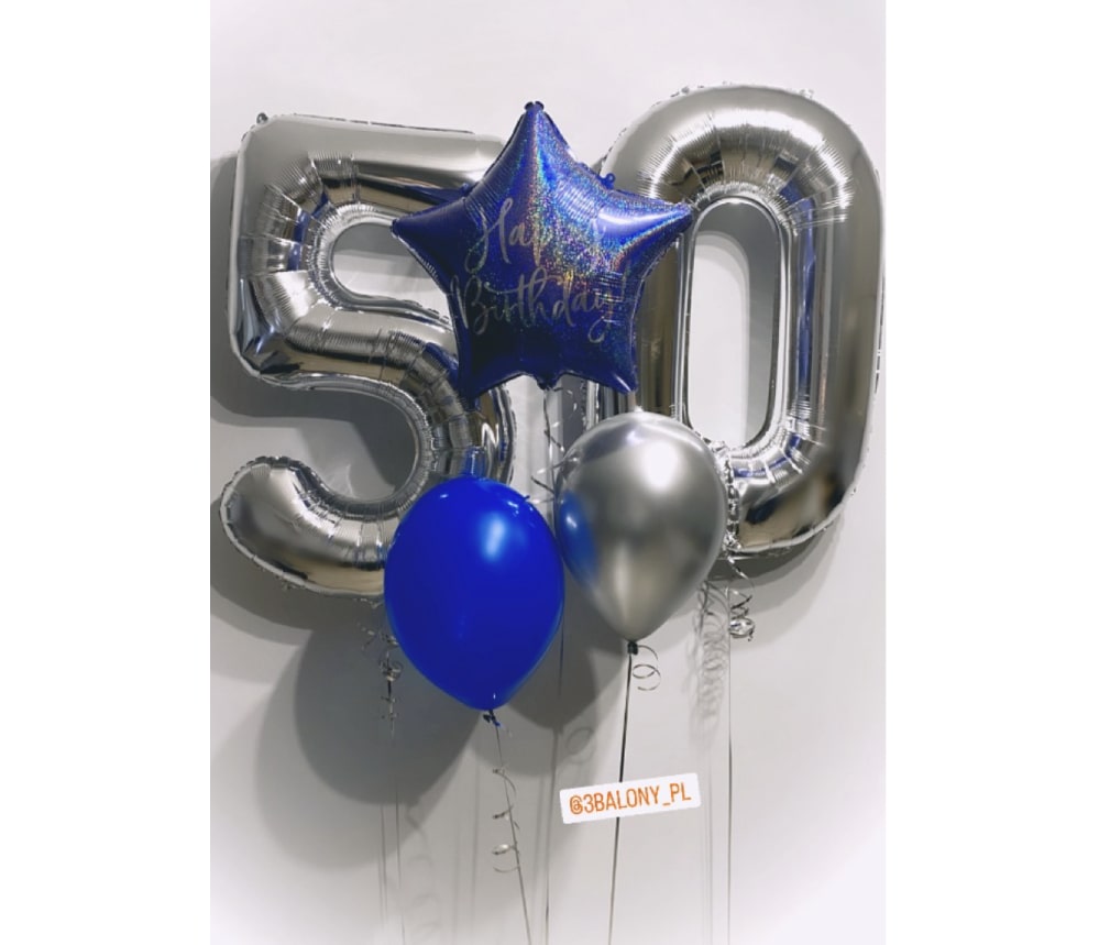 Urodzinowe balony dla mężczyzny na 50 urodziny