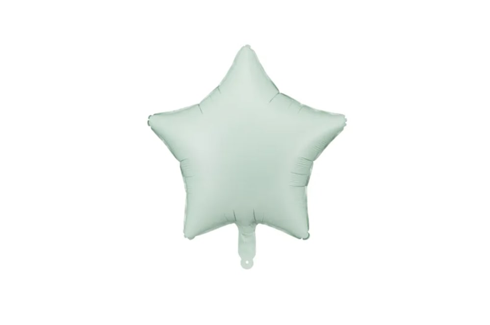 Balon pastelowa zielona gwiazdka (matowa)