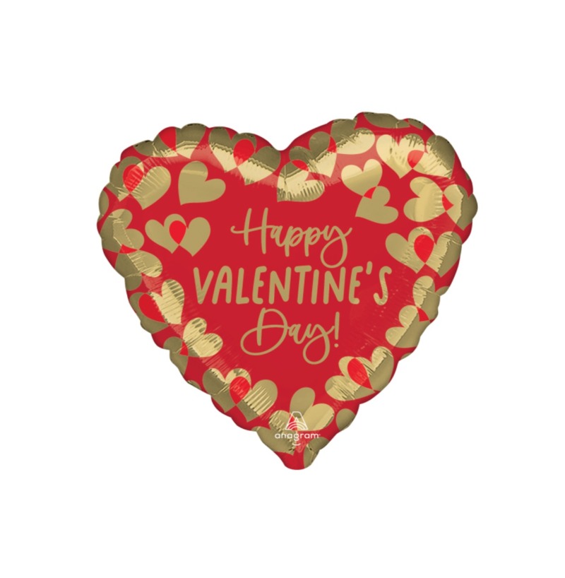 Balon serce happy Valentine’s Day z helem