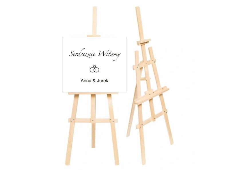 Płyta PVC ze sztalugą na powitanie