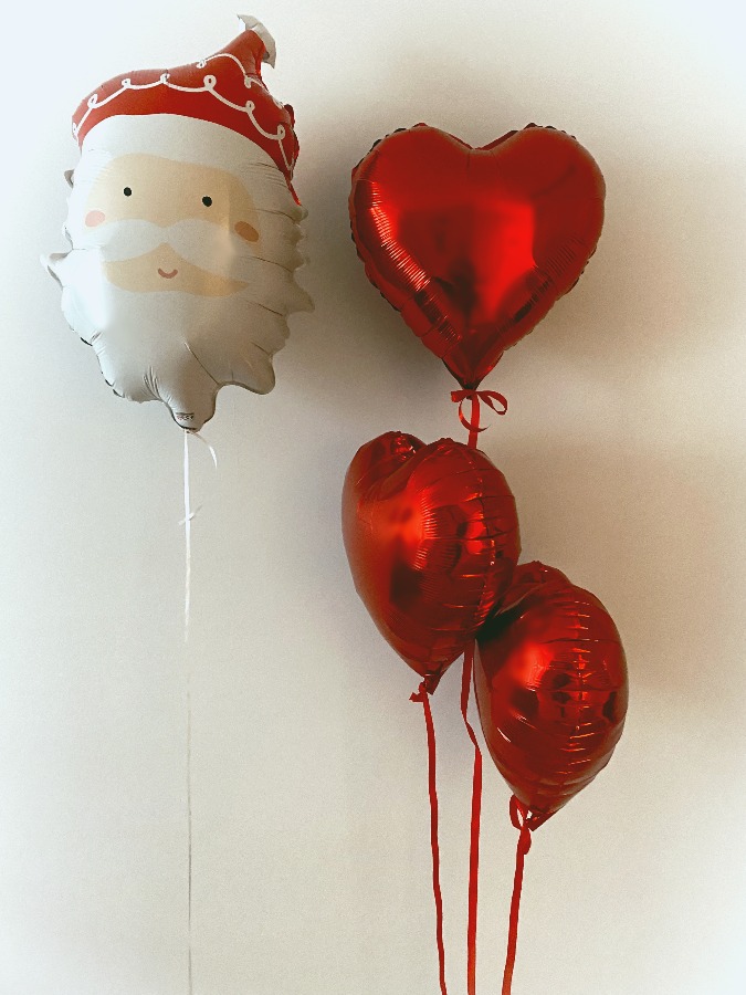 Balon foliowy Mikołaj i trzy serca