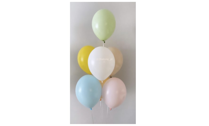 Balony pastelowe w jednym bukiecie 7 szt.
