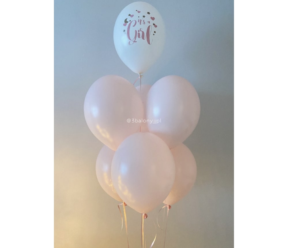 Balon it is girl z balonami w różowym kolorze